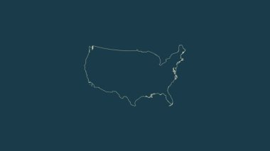 Birleşik Devletler haritası - sağlam. Sınır. Fiziksel olarak. Etiketler