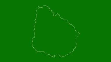 Uruguay haritası - çizgi film. Sınır. Uydu.