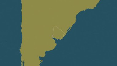 Uruguay haritası - özet. Sınır. Desen.