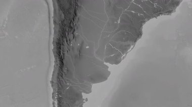 Uruguay haritası - süzül. Sınır. Gri Tonlama.