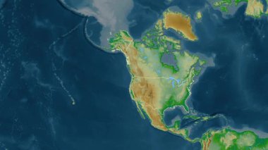 Alaska ve Hawaii haritasıyla Birleşik Devletler süzülüyor. Sınır. Fiziksel.