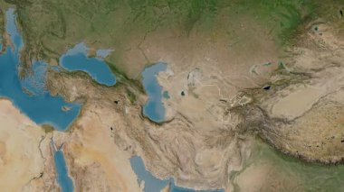 Özbekistan haritası - süzül. Sınır. Uydu.