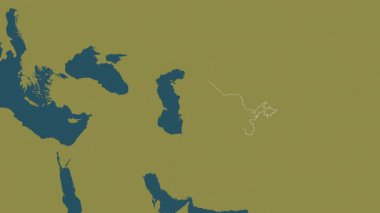 Özbekistan haritası - süzül. Sınır. Desen.