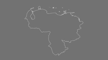 Venezuela haritası - çizgi film. Sınır. Gri Tonlama.