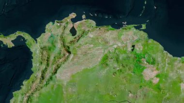 Venezuela haritası - sür. Sınır. Uydu.