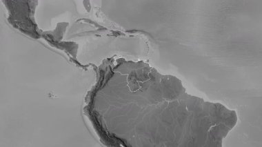 Venezuela haritası - özüt. Sınır. Gri Tonlama.