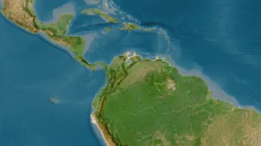 Venezuela haritası - süzül. Sınır. Uydu.