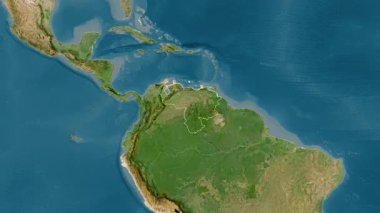 Venezuela haritası - yakınlaştır. Sınır. Uydu.