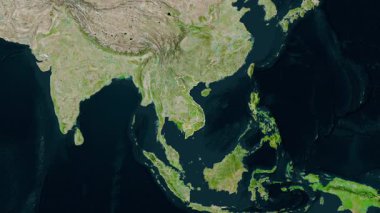 Vietnam haritası. Özüt. Sınır. Uydu.