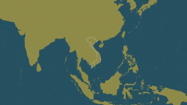 Vietnam haritası. Özüt. Sınır. Şablon. Etiketler