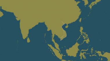 Vietnam haritası - süzül. Sınır. Desen.