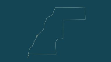 Batı Sahra haritası - çizgi film. Sınır. Uydu.