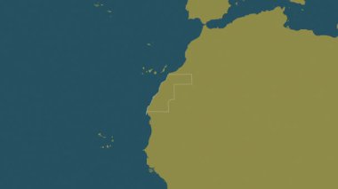 Batı Sahra haritası - yakınlaştır. Sınır. Desen.