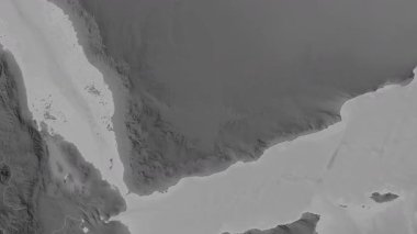 Yemen haritası - sür. Sınır. Gri Tonlama.