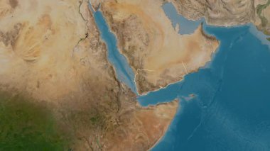 Yemen haritası - süzül. Sınır. Uydu.