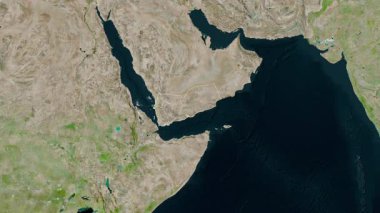 Yemen haritası - yakınlaştır. Sınır. Uydu.