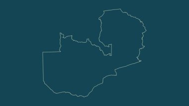 Zambiya haritası - çizgi film. Sınır. Uydu.