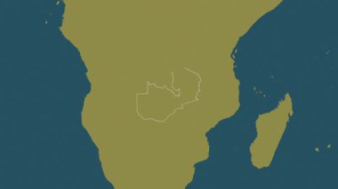 Zambiya haritası - çıkarma. Sınır. Şablon. Etiketler