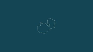 Zambiya haritası - sağlam. Sınır. Uydu.