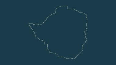 Zimbabwe haritası - çizgi film. Sınır. Fiziksel.
