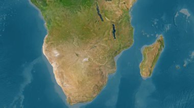 Zimbabwe haritası - özüt. Sınır. Uydu. Etiketler