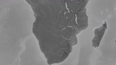 Zimbabwe haritası - süzül. Sınır. Gri Tonlama.