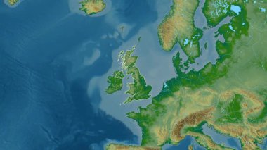 Birleşik Krallık haritası - özet. Bölgeler. Fiziksel.