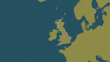 Birleşik Krallık haritası - süzül. Bölgeler. Desen.