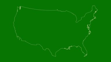 Birleşik Devletler haritası - çizgi film. Bölgeler. Uydu.
