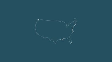 Birleşik Devletler haritası - sağlam. Bölgeler. Desen.