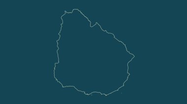 Uruguay haritası - çizgi film. Bölgeler. Uydu.