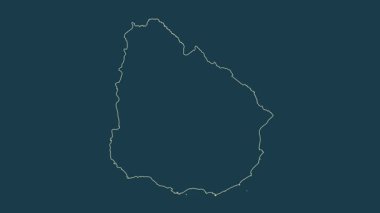 Uruguay haritası - çizgi film. Bölgeler. Fiziksel.