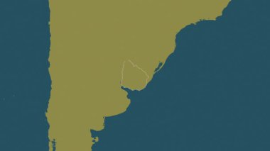Uruguay haritası - özet. Bölgeler. Şablon. Etiketler