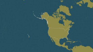 Alaska ve Hawaii haritasıyla Birleşik Devletler - zoom. Bölgeler. Desen.