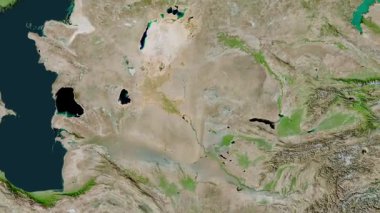 Özbekistan haritası - sür. Bölgeler. Uydu.