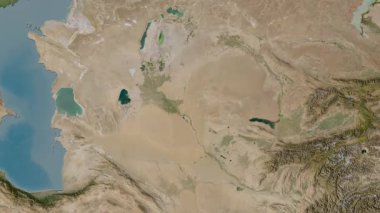 Özbekistan haritası - sür. Bölgeler. Uydu.