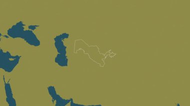 Özbekistan haritası - yakınlaştır. Bölgeler. Desen.