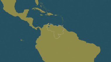 Venezuela haritası - özüt. Bölgeler. Desen.