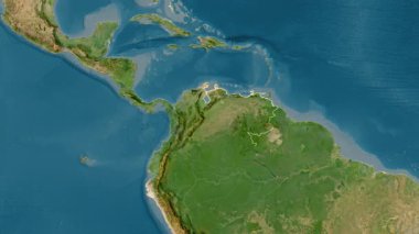 Venezuela haritası - süzül. Bölgeler. Uydu.