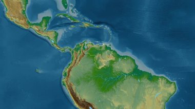 Venezuela haritası - yakınlaştır. Bölgeler. Fiziksel.