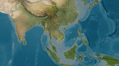 Vietnam haritası. Özüt. Bölgeler. Uydu.