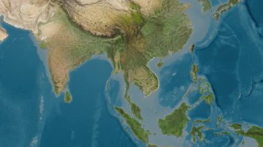 Vietnam haritası - süzül. Bölgeler. Uydu.