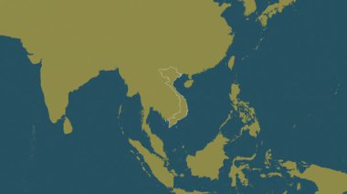 Vietnam haritası - yakınlaştır. Bölgeler. Desen.