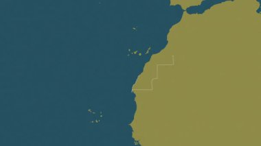 Batı Sahra haritası - süzül. Bölgeler. Desen.