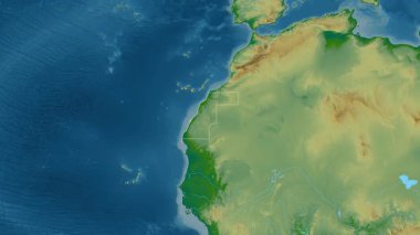 Batı Sahra haritası - yakınlaştır. Bölgeler. Fiziksel.