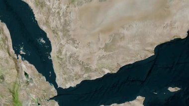 Yemen haritası - sür. Bölgeler. Uydu.