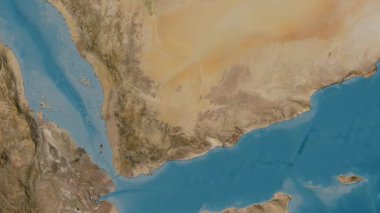 Yemen haritası - sür. Bölgeler. Uydu.