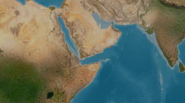 Yemen haritası, çıkarın. Bölgeler. Uydu.