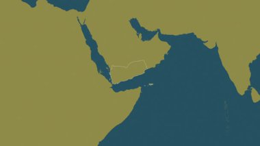 Yemen haritası, çıkarın. Bölgeler. Desen.