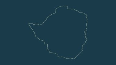 Zimbabwe haritası - çizgi film. Bölgeler. Fiziksel.